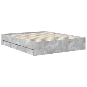 Σκελετός Κρεβατιού Σκυρόδεμα Γκρι 160 x 200 cm Μηχανήματος Ξύλο