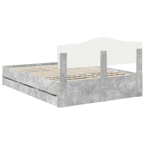 Σκελετός Κρεβατιού Σκυρόδεμα Γκρι 160 x 200 cm Μηχανήματος Ξύλο