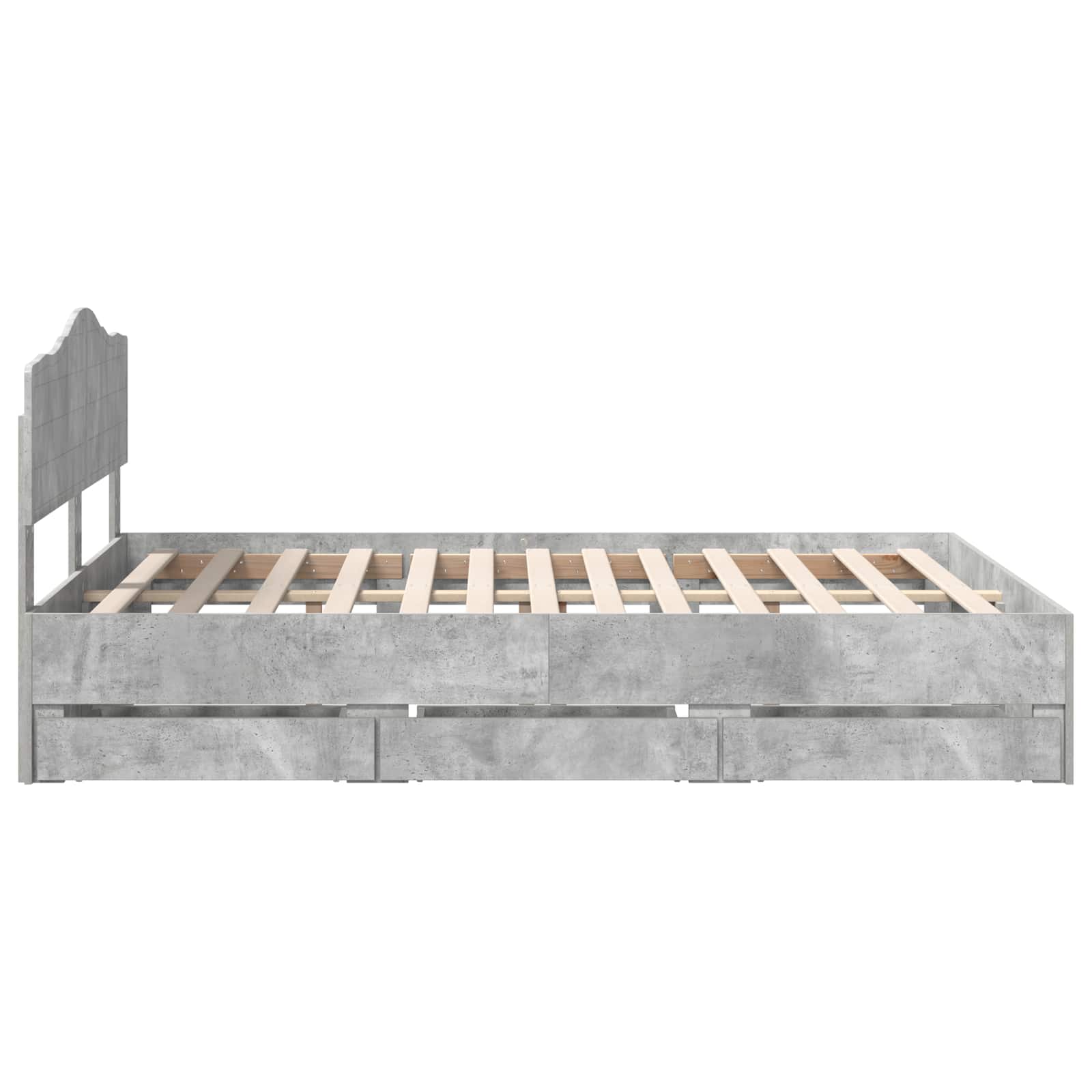 Σκελετός Κρεβατιού Σκυρόδεμα Γκρι 160 x 200 cm Μηχανήματος Ξύλο