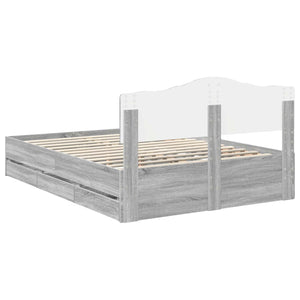 Σκελετός Κρεβατιού Γκρίζο Σονομα 160 x 200 cm Μηχανήματος Ξύλο