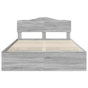 Σκελετός Κρεβατιού Γκρίζο Σονομα 160 x 200 cm Μηχανήματος Ξύλο