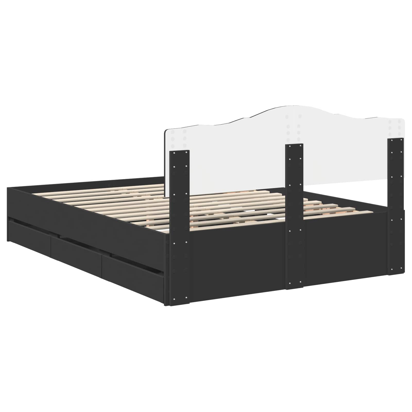 Σκελετός Κρεβατιού Μαύρο 140 x 200 cm Μηχανήματος Ξύλο
