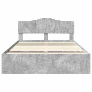 Σκελετός Κρεβατιού Σκυρόδεμα Γκρι 140 x 200 cm Μηχανήματος Ξύλο