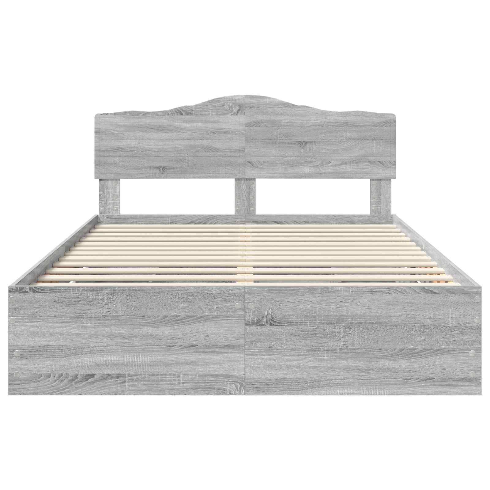 Σκελετός Κρεβατιού Γκρίζο Σονομα 140 x 200 cm Μηχανήματος Ξύλο