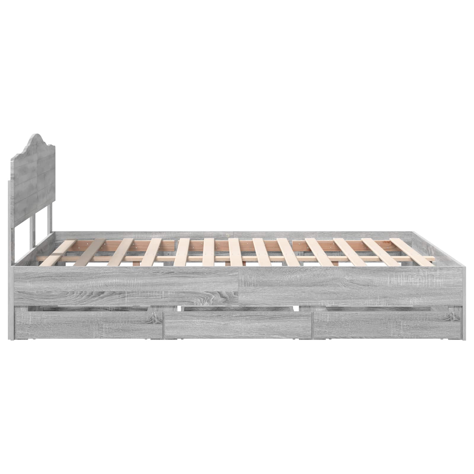 Σκελετός Κρεβατιού Γκρίζο Σονομα 140 x 200 cm Μηχανήματος Ξύλο