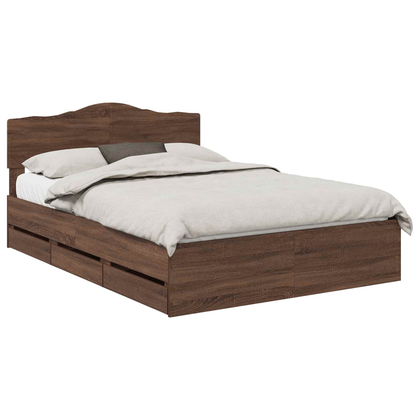 Σκελετός Κρεβατιού Καφέ δρυς 140 x 190 cm Μηχανήματος Ξύλο - Pakobazaar