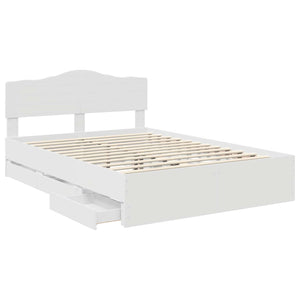 Σκελετός Κρεβατιού Λευκό 140 x 190 cm Μηχανήματος Ξύλο