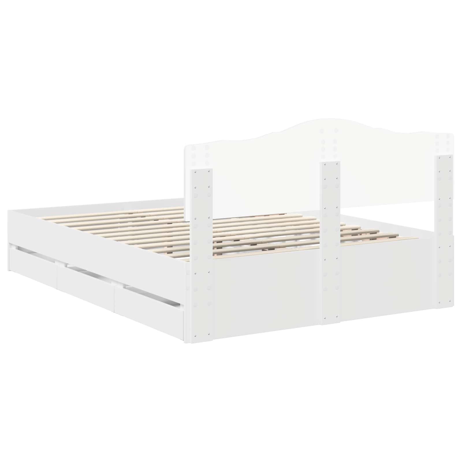 Σκελετός Κρεβατιού Λευκό 140 x 200 cm Μηχανήματος Ξύλο