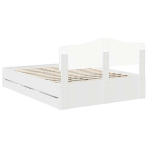 Σκελετός Κρεβατιού Λευκό 140 x 190 cm Μηχανήματος Ξύλο
