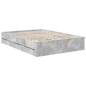 Σκελετός Κρεβατιού Σκυρόδεμα Γκρι 140 x 190 cm Μηχανήματος Ξύλο