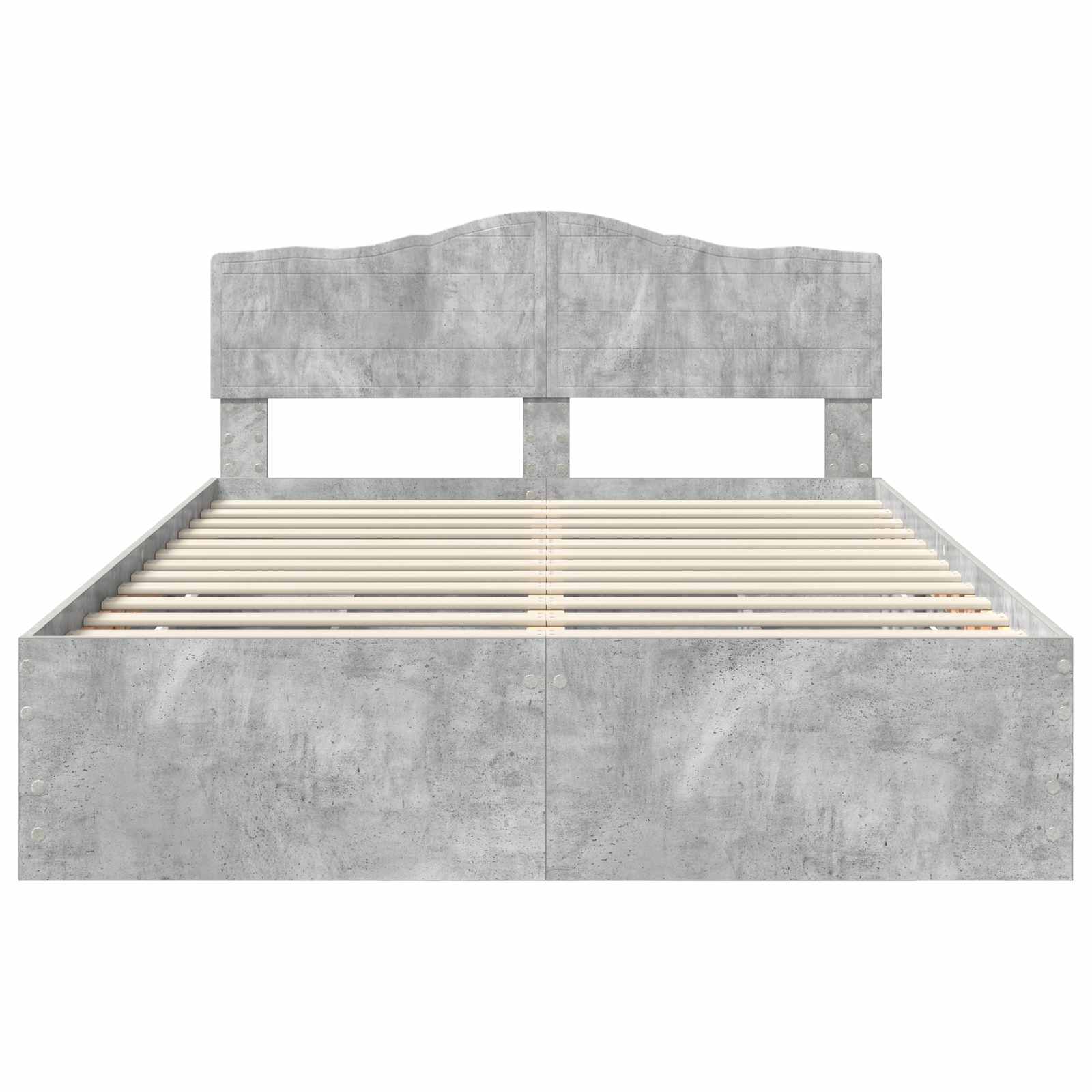 Σκελετός Κρεβατιού Σκυρόδεμα Γκρι 140 x 190 cm Μηχανήματος Ξύλο