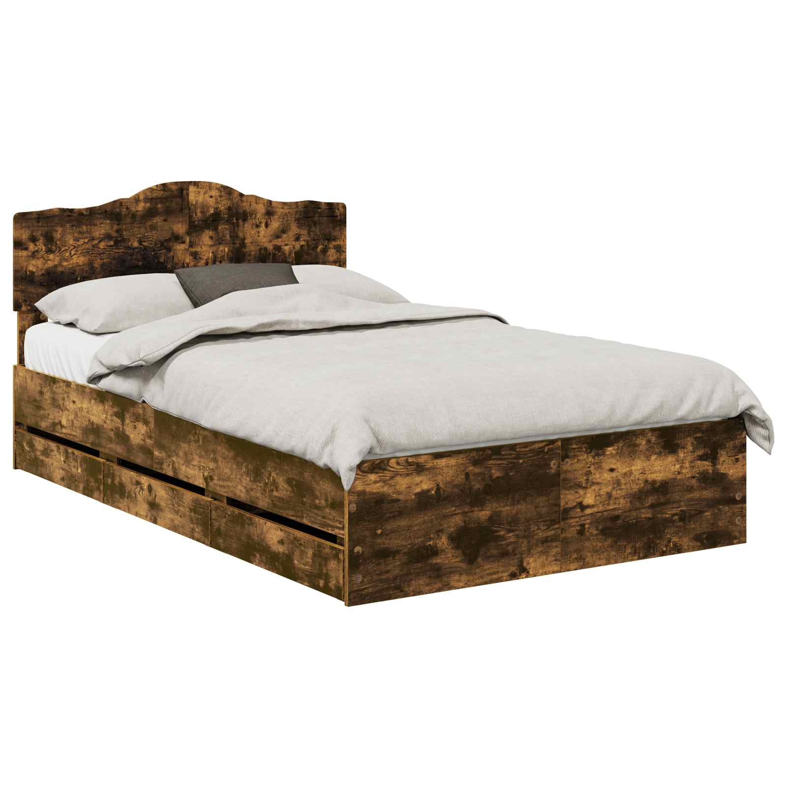 Σκελετός Κρεβατιού Καπνιστό Δρύς 135 x 190 cm Μηχανήματος Ξύλο