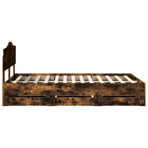 Σκελετός Κρεβατιού Καπνιστό Δρύς 135 x 190 cm Μηχανήματος Ξύλο