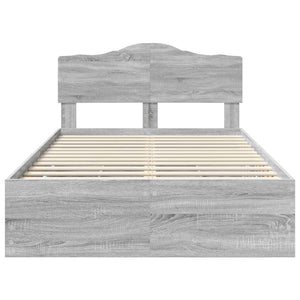 Σκελετός Κρεβατιού Γκρίζο Σονομα 120 x 200 cm Μηχανήματος Ξύλο