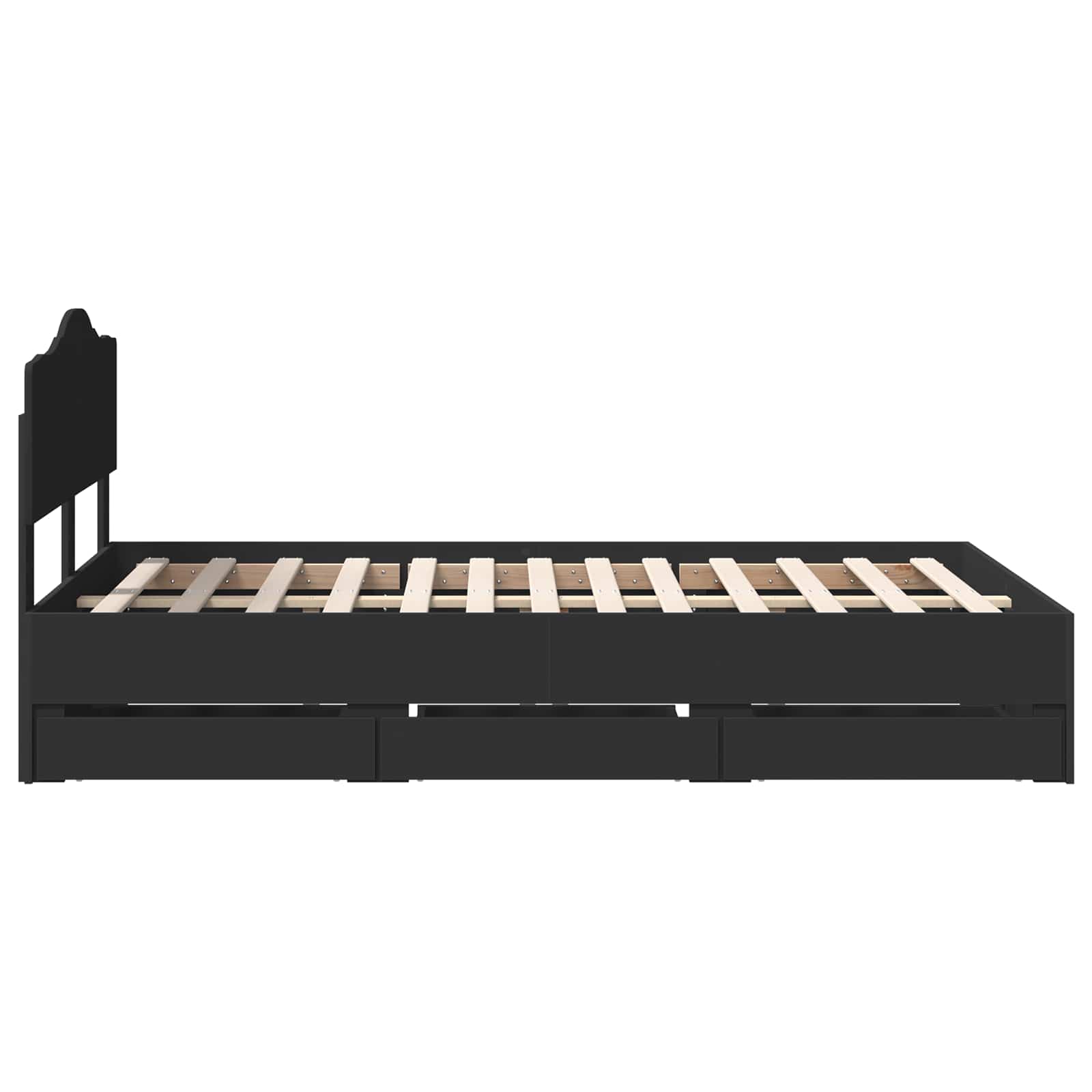 Σκελετός Κρεβατιού Μαύρο 120 x 190 cm Μηχανήματος Ξύλο