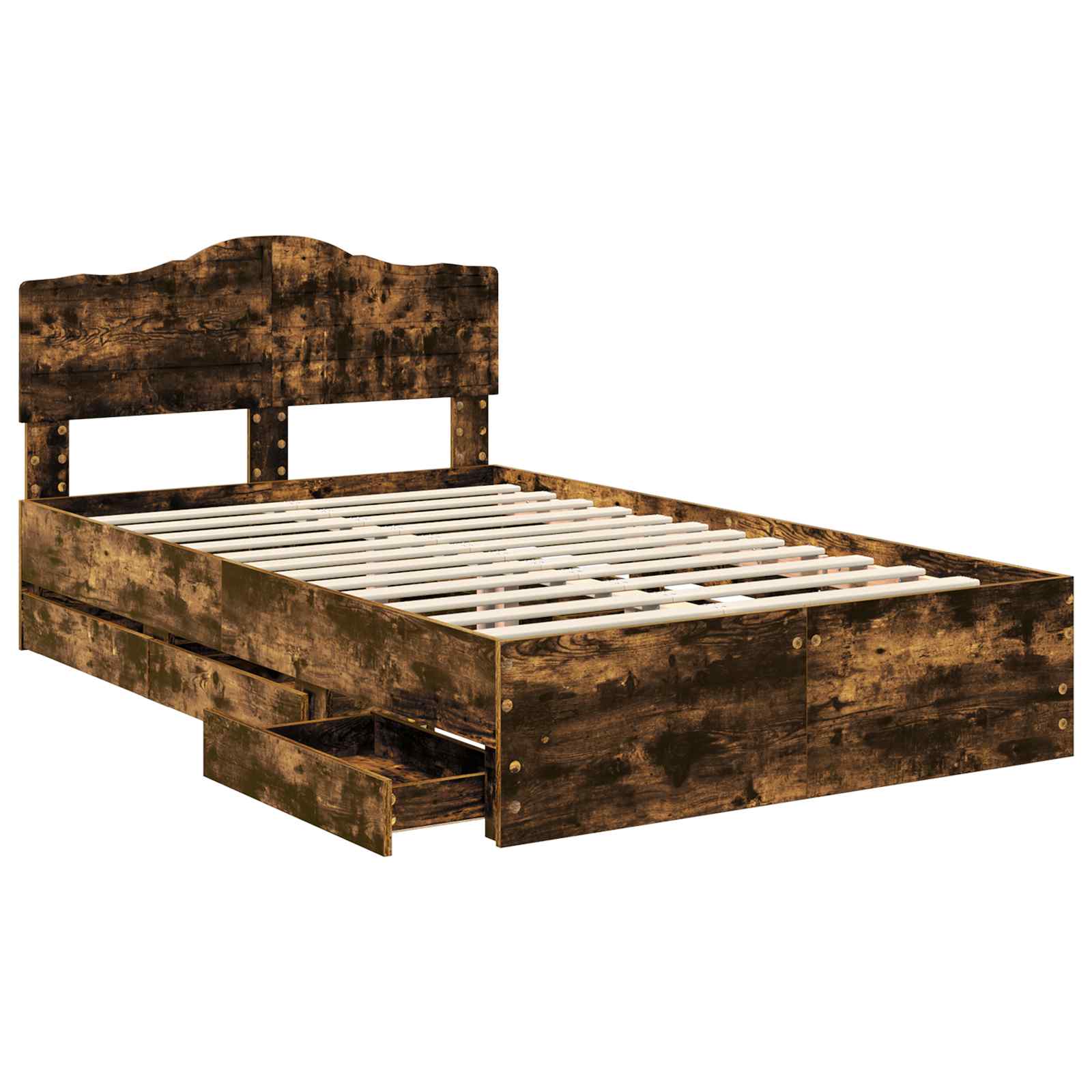 Σκελετός Κρεβατιού Καπνιστό Δρύς 120 x 190 cm Μηχανήματος Ξύλο