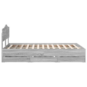 Σκελετός Κρεβατιού Γκρίζο Σονομα 120 x 190 cm Μηχανήματος Ξύλο