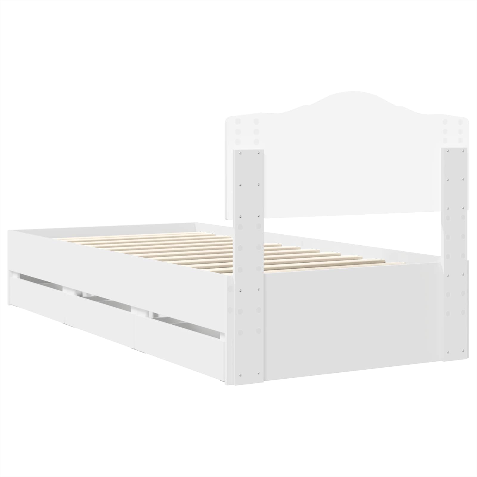 Σκελετός Κρεβατιού Λευκό 100 x 200 cm Μηχανήματος Ξύλο