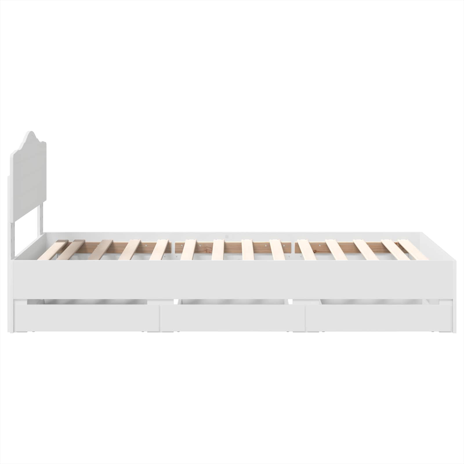 Σκελετός Κρεβατιού Λευκό 90 x 200 cm Μηχανήματος Ξύλο - Pakobazaar