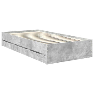 Σκελετός Κρεβατιού Σκυρόδεμα Γκρι 90 x 190 cm Μηχανήματος Ξύλο