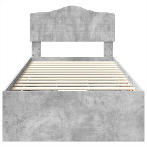 Σκελετός Κρεβατιού Σκυρόδεμα Γκρι 90 x 190 cm Μηχανήματος Ξύλο