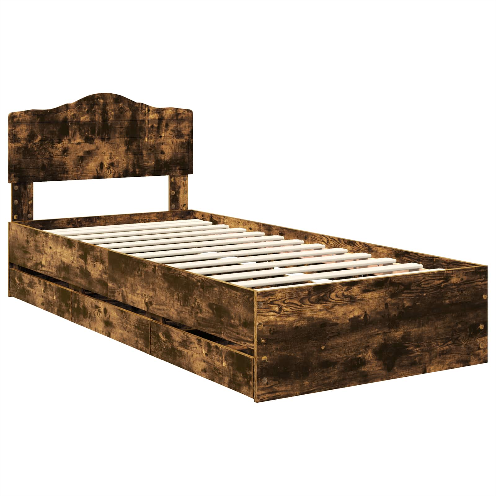 Σκελετός Κρεβατιού Καπνιστό Δρύς 90 x 190 cm Μηχανήματος Ξύλο