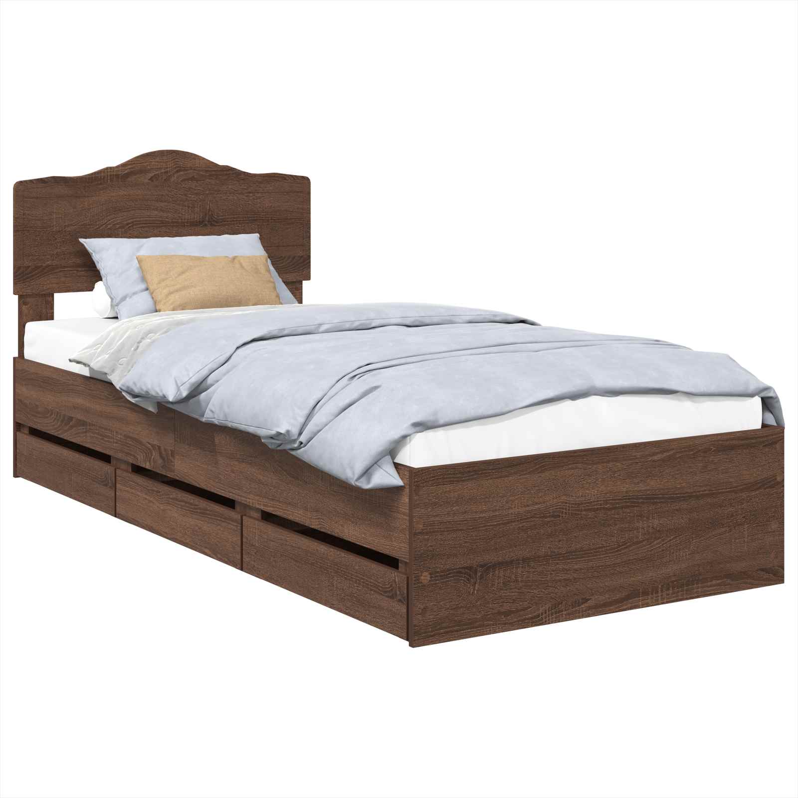 Σκελετός Κρεβατιού Καφέ δρυς 90 x 190 cm Μηχανήματος Ξύλο