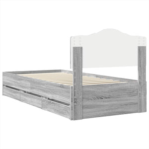 Σκελετός Κρεβατιού Γκρίζο Σονομα 75 x 190 cm Μηχανήματος Ξύλο