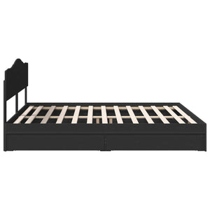 Κρεβάτι Αποθήκης Μαύρο 200 x 200 cm Επεξεργασμένο Ξύλο
