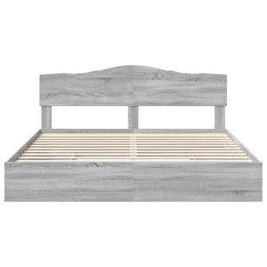 Κρεβάτι Αποθήκης Γκρίζο Σονομα 200 x 200 cm Επεξεργασμένο Ξύλο
