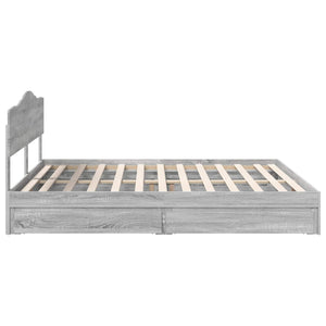 Κρεβάτι Αποθήκης Γκρίζο Σονομα 200 x 200 cm Επεξεργασμένο Ξύλο