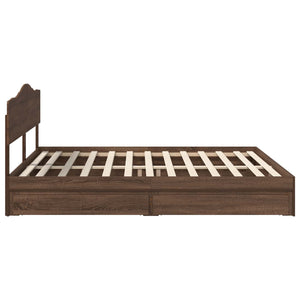 Κρεβάτι Αποθήκης Καφέ δρυς 200 x 200 cm Επεξεργασμένο Ξύλο