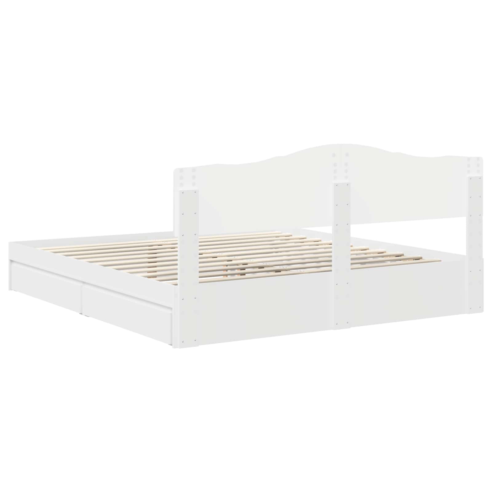 Κρεβάτι Αποθήκης Λευκό 180 x 200 cm Επεξεργασμένο ξύλο