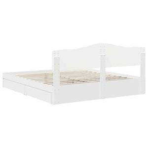 Κρεβάτι Αποθήκης Λευκό 180 x 200 cm Επεξεργασμένο Ξύλο