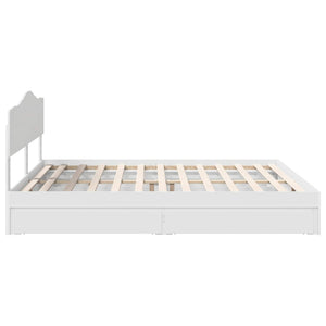 Κρεβάτι Αποθήκης Λευκό 180 x 200 cm Επεξεργασμένο Ξύλο