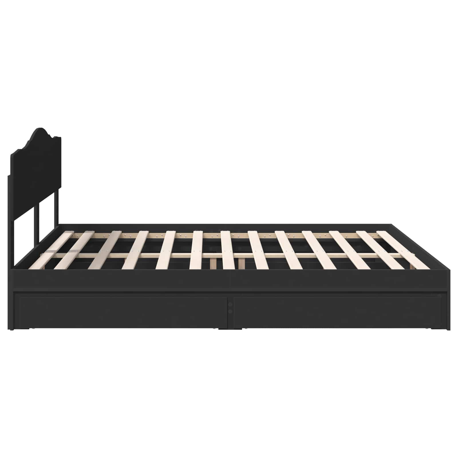 Κρεβάτι Αποθήκης Μαύρο 180 x 200 cm Επεξεργασμένο Ξύλο