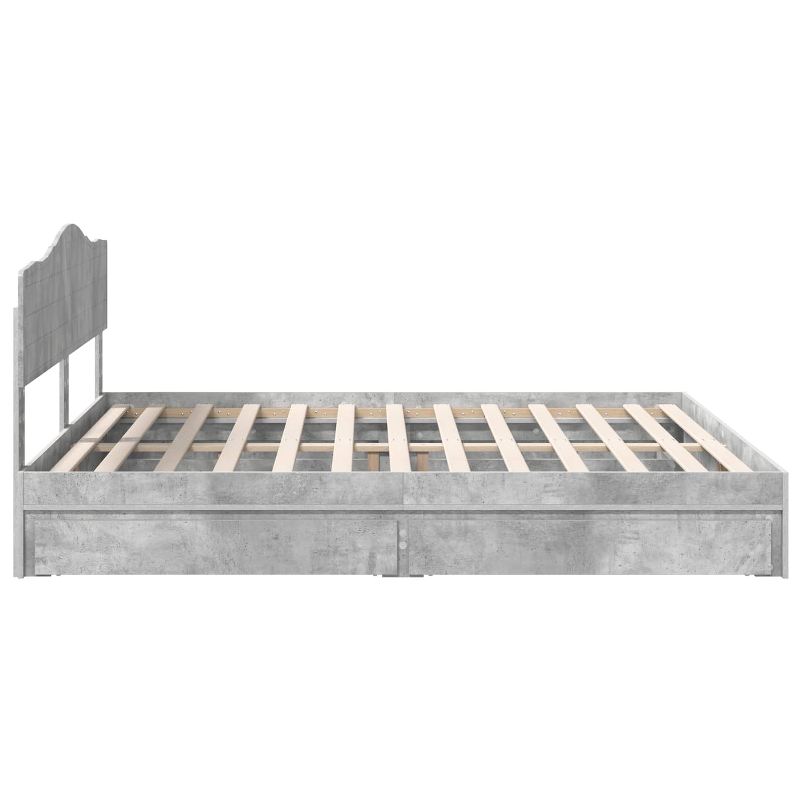 Κρεβάτι Αποθήκης Σκυρόδεμα Γκρι 180 x 200 cm Επεξεργασμένο ξύλο - Pakobazaar