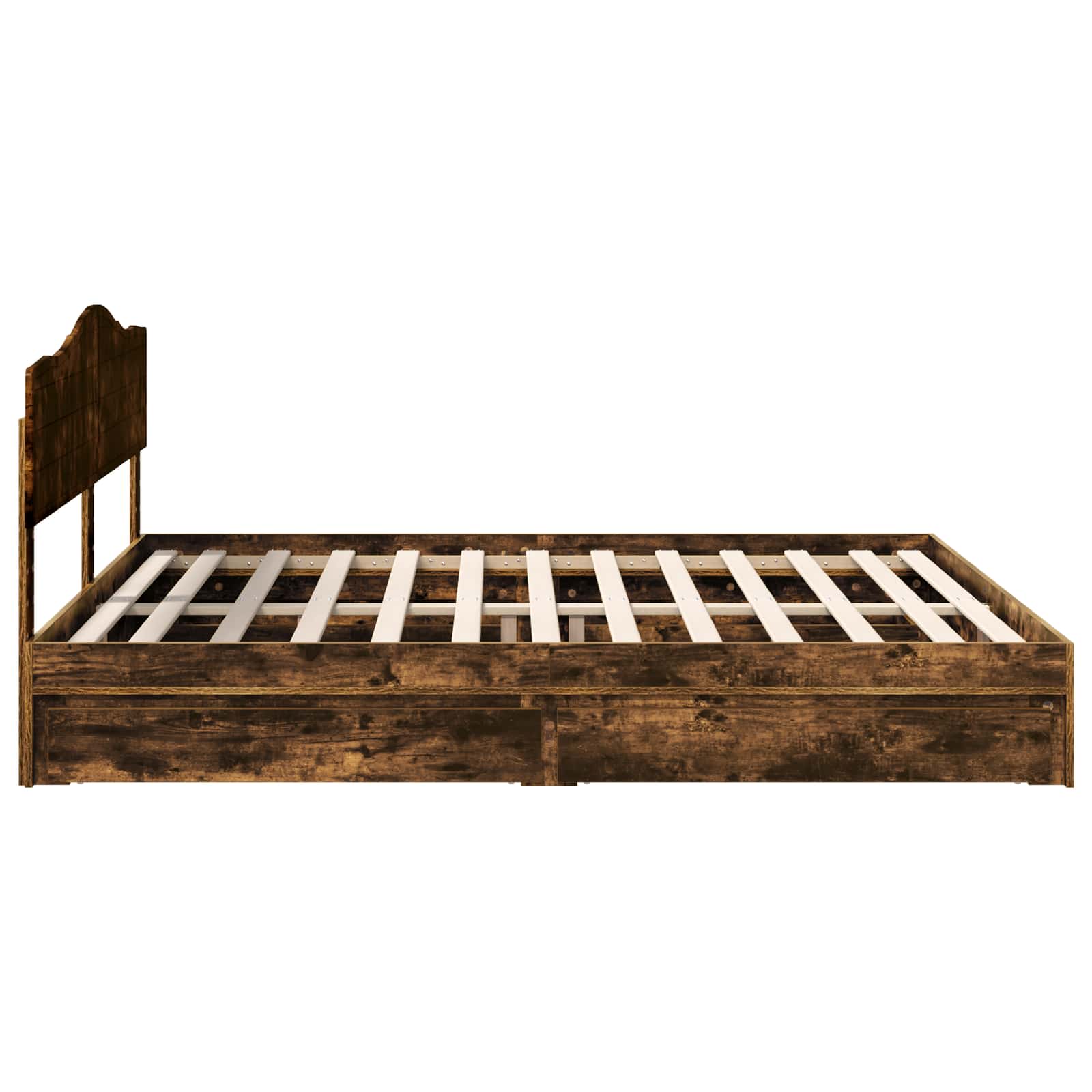 Κρεβάτι Αποθήκης Καπνιστό Δρύς 180 x 200 cm Επεξεργασμένο ξύλο - Pakobazaar