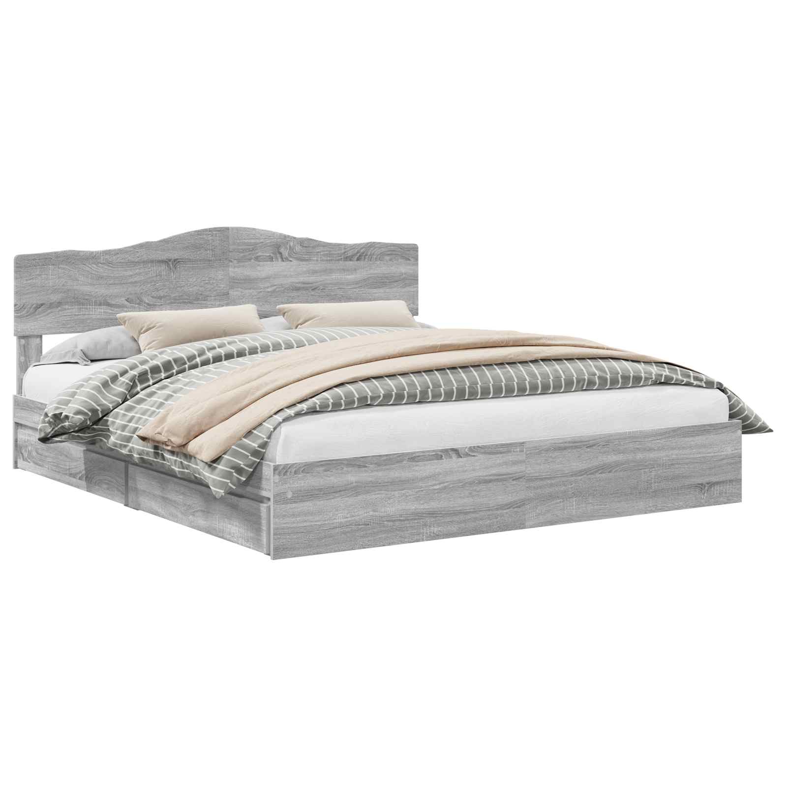 Κρεβάτι Αποθήκης Γκρίζο Σονομα 180 x 200 cm Επεξεργασμένο ξύλο