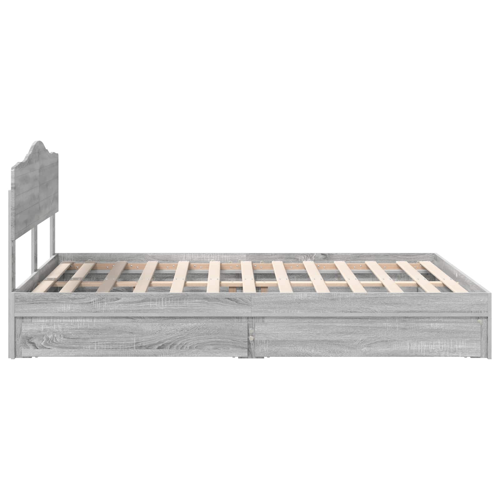Κρεβάτι Αποθήκης Γκρίζο Σονομα 160 x 200 cm Επεξεργασμένο ξύλο