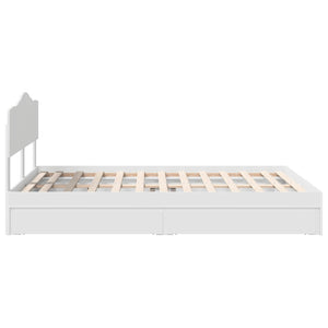 Κρεβάτι Αποθήκης Λευκό 150 x 200 cm Επεξεργασμένο Ξύλο