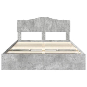 Κρεβάτι Αποθήκης Σκυρόδεμα Γκρι 150 x 200 cm Επεξεργασμένο Ξύλο