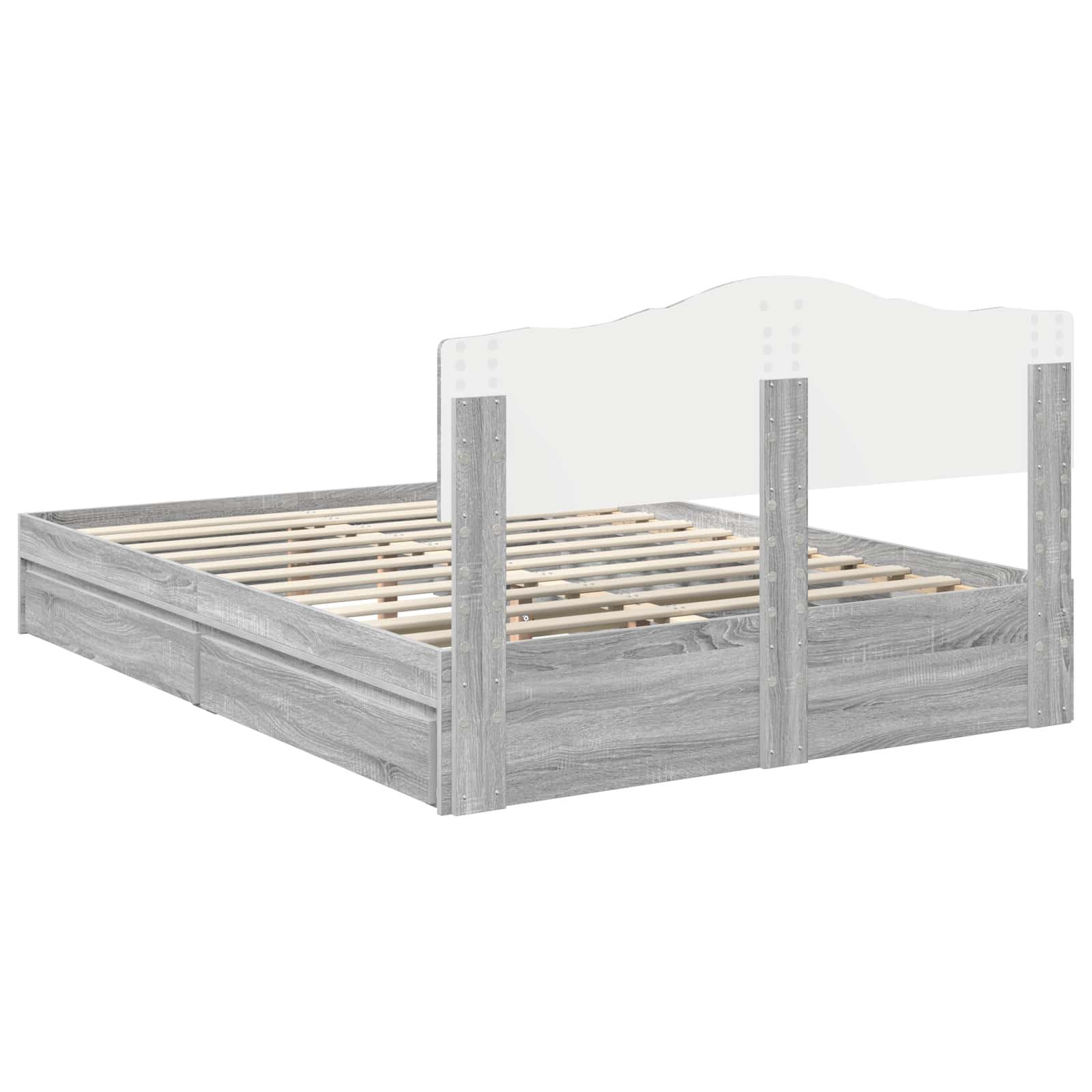 Κρεβάτι Αποθήκης Γκρίζο Σονομα 150 x 200 cm Επεξεργασμένο ξύλο - Pakobazaar
