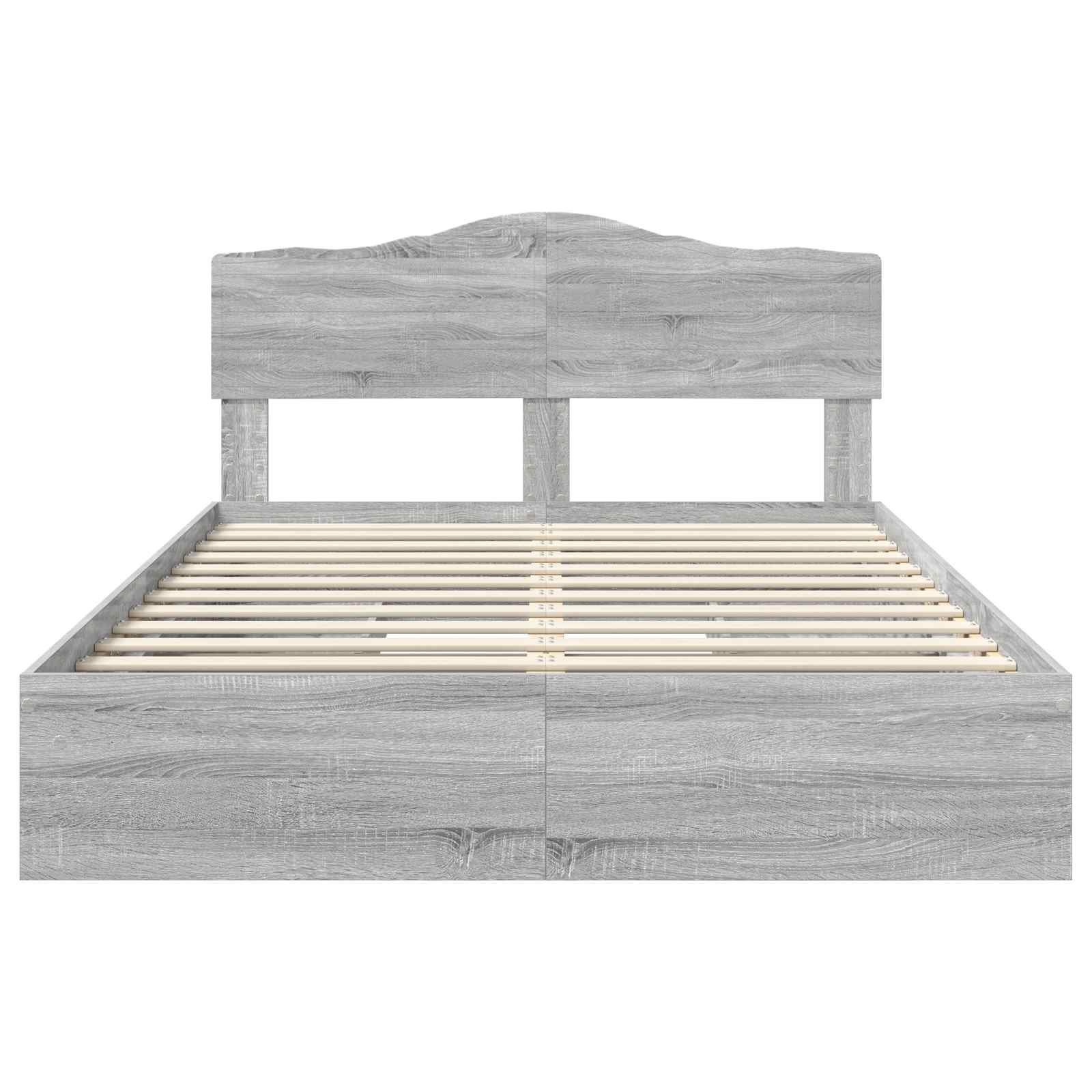 Κρεβάτι Αποθήκης Γκρίζο Σονομα 150 x 200 cm Επεξεργασμένο ξύλο - Pakobazaar