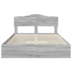 Κρεβάτι Αποθήκης Γκρίζο Σονομα 150 x 200 cm Επεξεργασμένο ξύλο - Pakobazaar