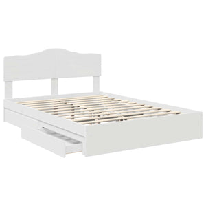 Κρεβάτι Αποθήκης Λευκό 140 x 190 cm Επεξεργασμένο Ξύλο