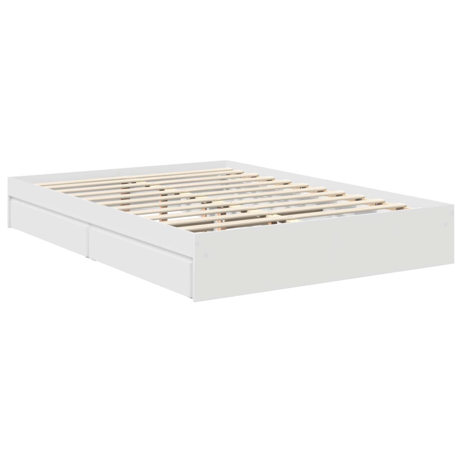 Κρεβάτι Αποθήκης Λευκό 140 x 190 cm Επεξεργασμένο ξύλο