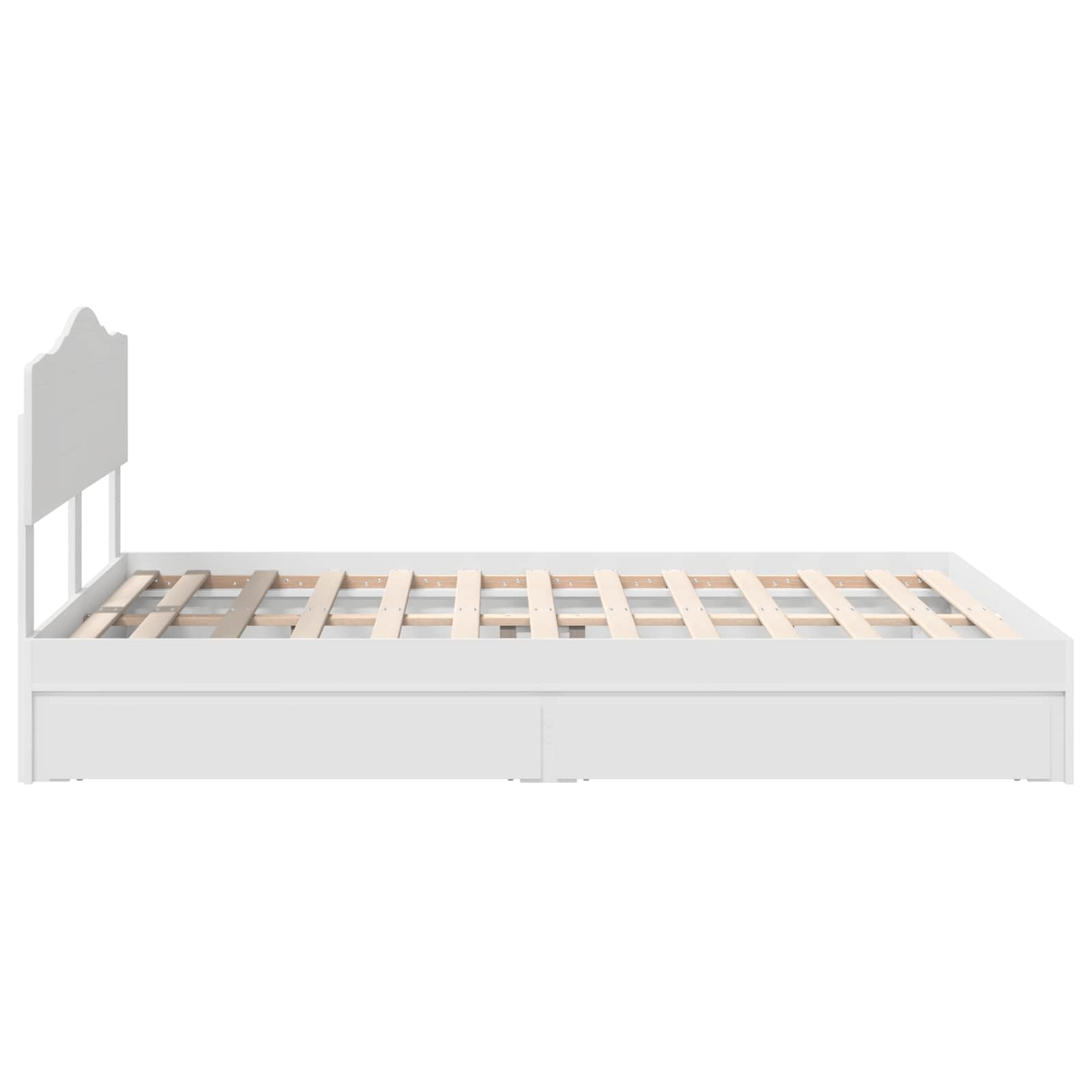Κρεβάτι Αποθήκης Λευκό 140 x 190 cm Επεξεργασμένο ξύλο