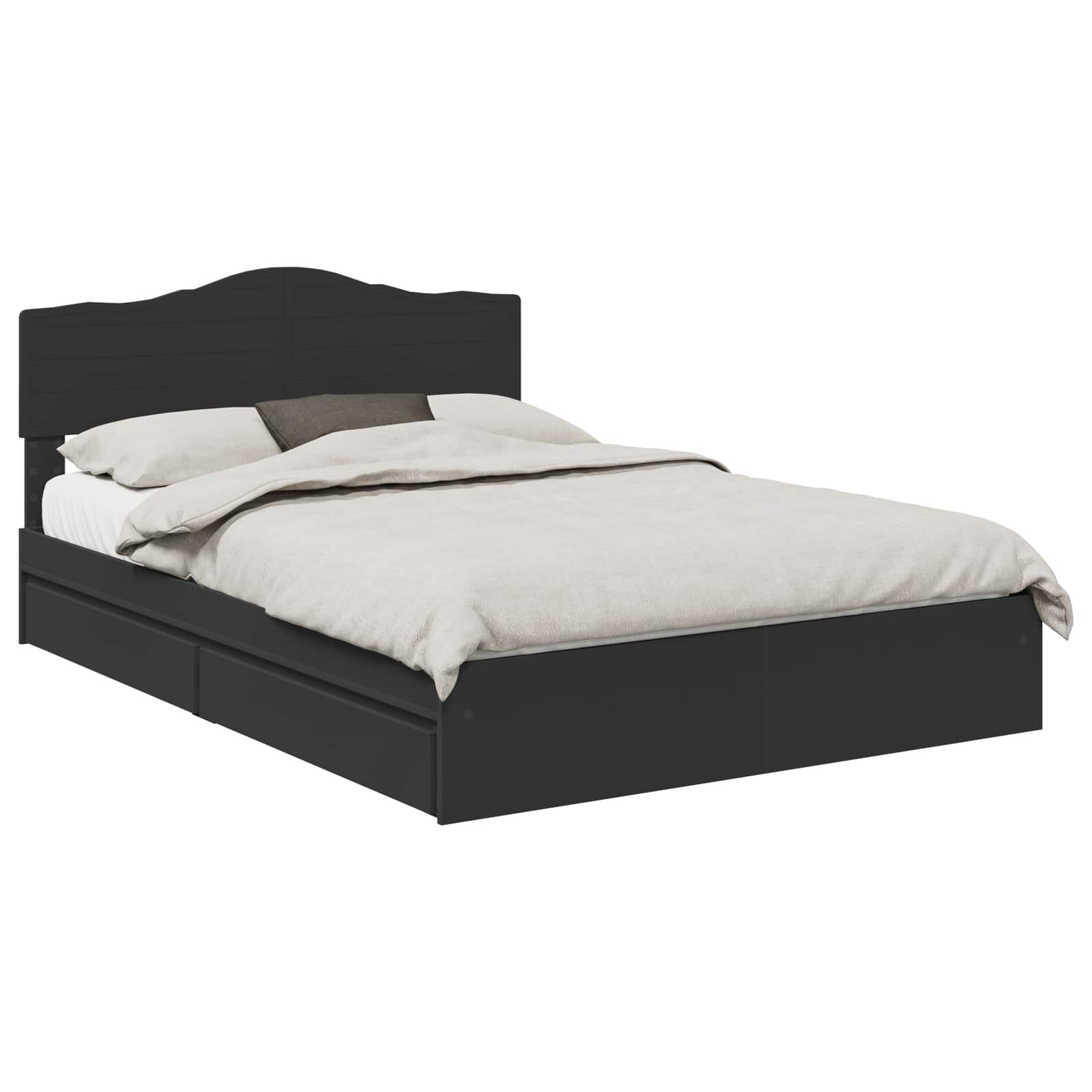 Κρεβάτι Αποθήκης Μαύρο 140 x 190 cm Επεξεργασμένο Ξύλο - Pakobazaar