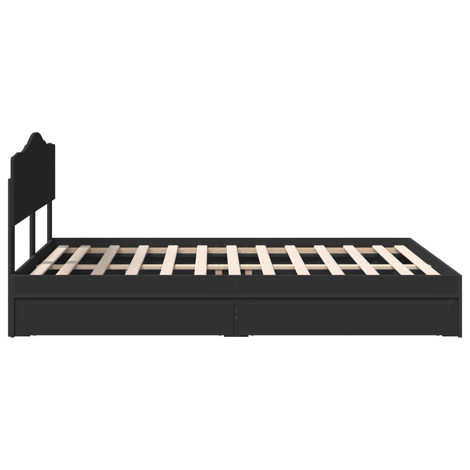 Κρεβάτι Αποθήκης Μαύρο 140 x 190 cm Επεξεργασμένο Ξύλο - Pakobazaar